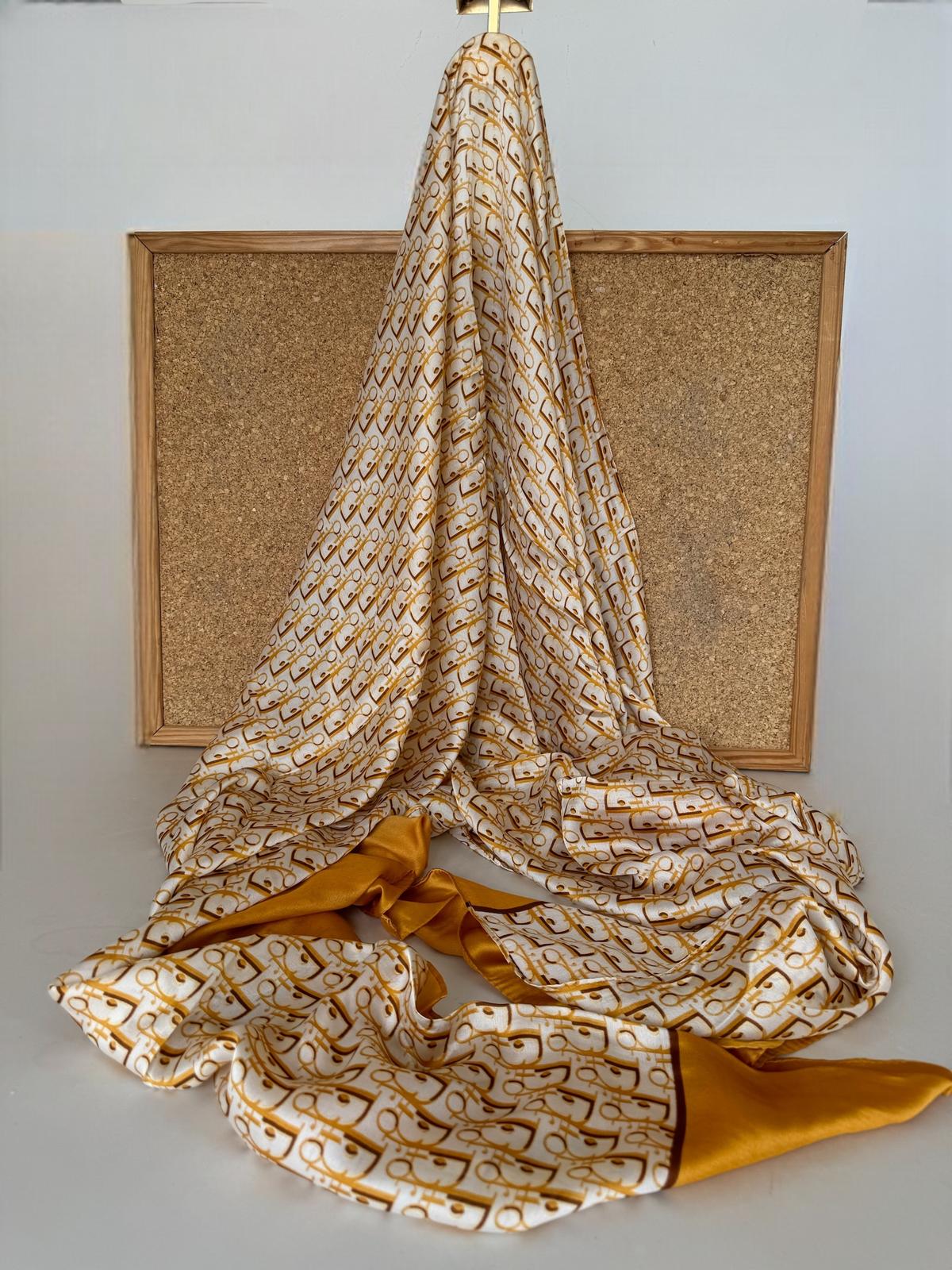 Dior İthal Vual İpek Şal 014461 - Camel