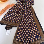 Gucci Monogram İthal Vual İpek Şal 014461 - Lacivert