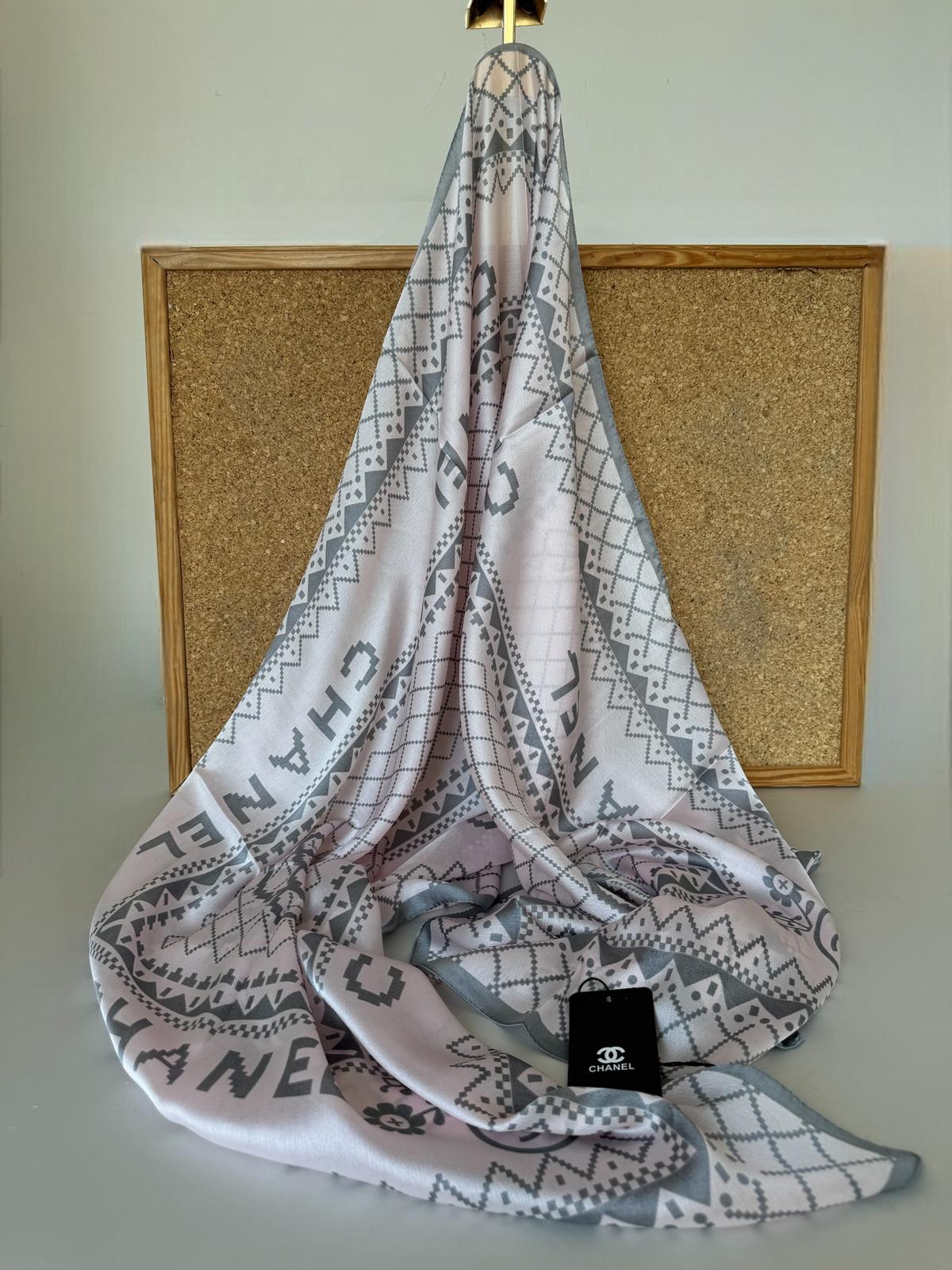 Chanel İthal Vual İpek Şal 014461 - Toz Pembe