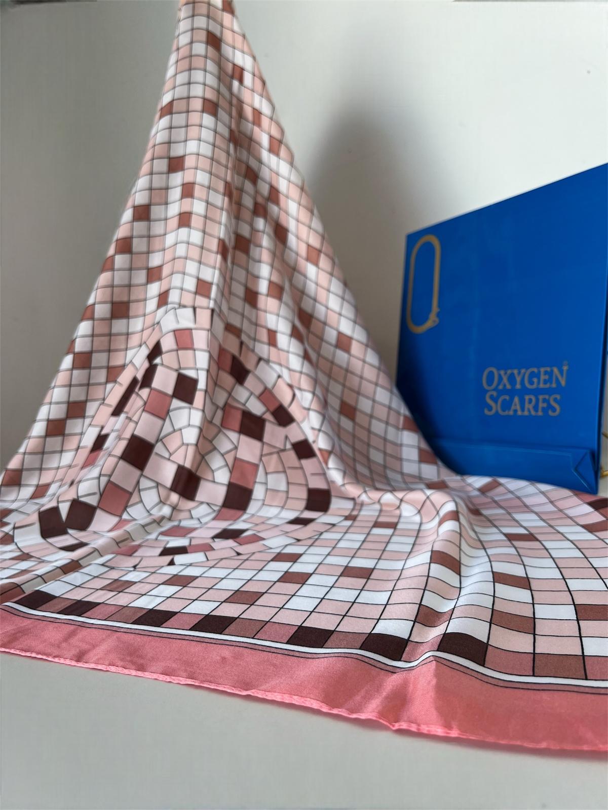 Hermes Dama Desen İthal Vual İpek Şal 014461 - Somon - Görsel 2