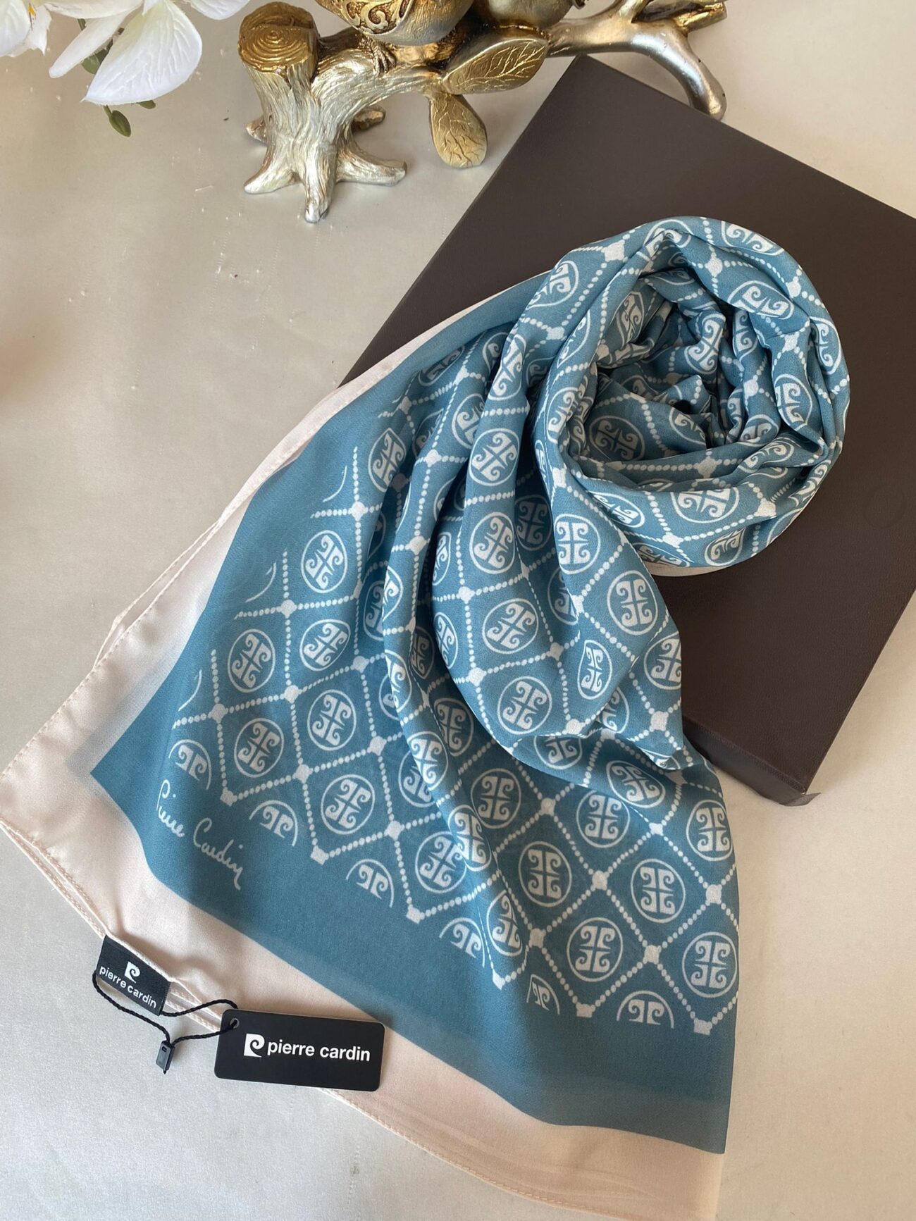 Pier Cardin Kare Desen İpeksi Şal 44134 - Mint