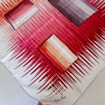 COLOR PLUS PASTEL DESEN %100 İPEK EŞARP 16032006 - Kırmızı