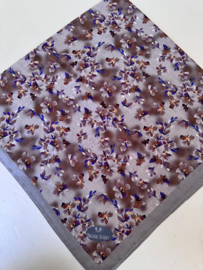 papatya desen pamuk soft eşarp 06212022 - Gri