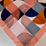 COLOR PLUS OVAL DESEN  %100 İPEK 280398 - Mercan