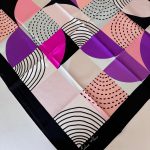 COLOR PLUS OVAL DESEN  %100 İPEK 280398 - Siyah mor