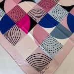 COLOR PLUS OVAL DESEN  %100 İPEK 280398 - Pudra lacivert