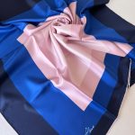 COLOR PLUS KARE DESEN %100 İPEK EŞARP 19011998 - Lacivert