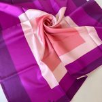 COLOR PLUS KARE DESEN %100 İPEK EŞARP 19011998 - Mürdüm