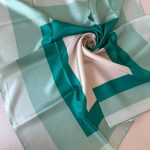 COLOR PLUS KARE DESEN %100 İPEK EŞARP 19011998 - Mint