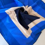 COLOR PLUS KARE DESEN %100 İPEK EŞARP 19011998 - Saks