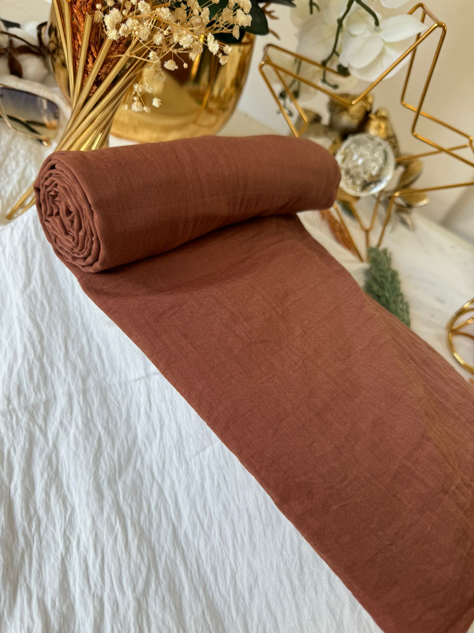 Pamuk İpeksi Şal 19635 - Taba