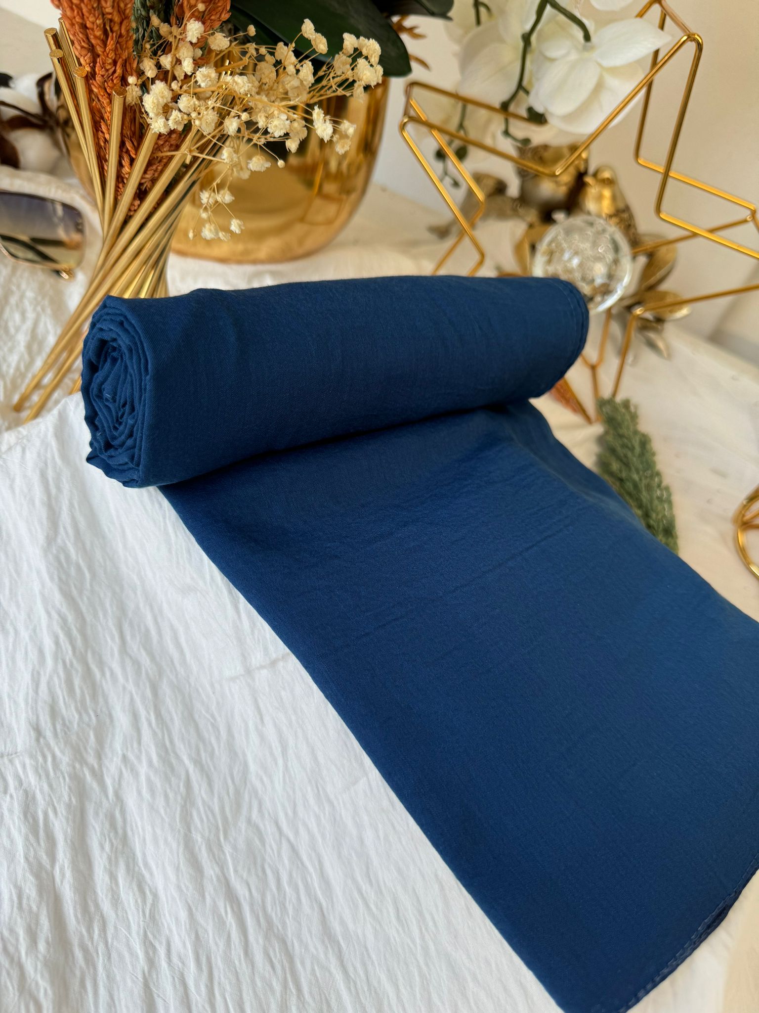 Pamuk İpeksi Şal 19635 - Lacivert