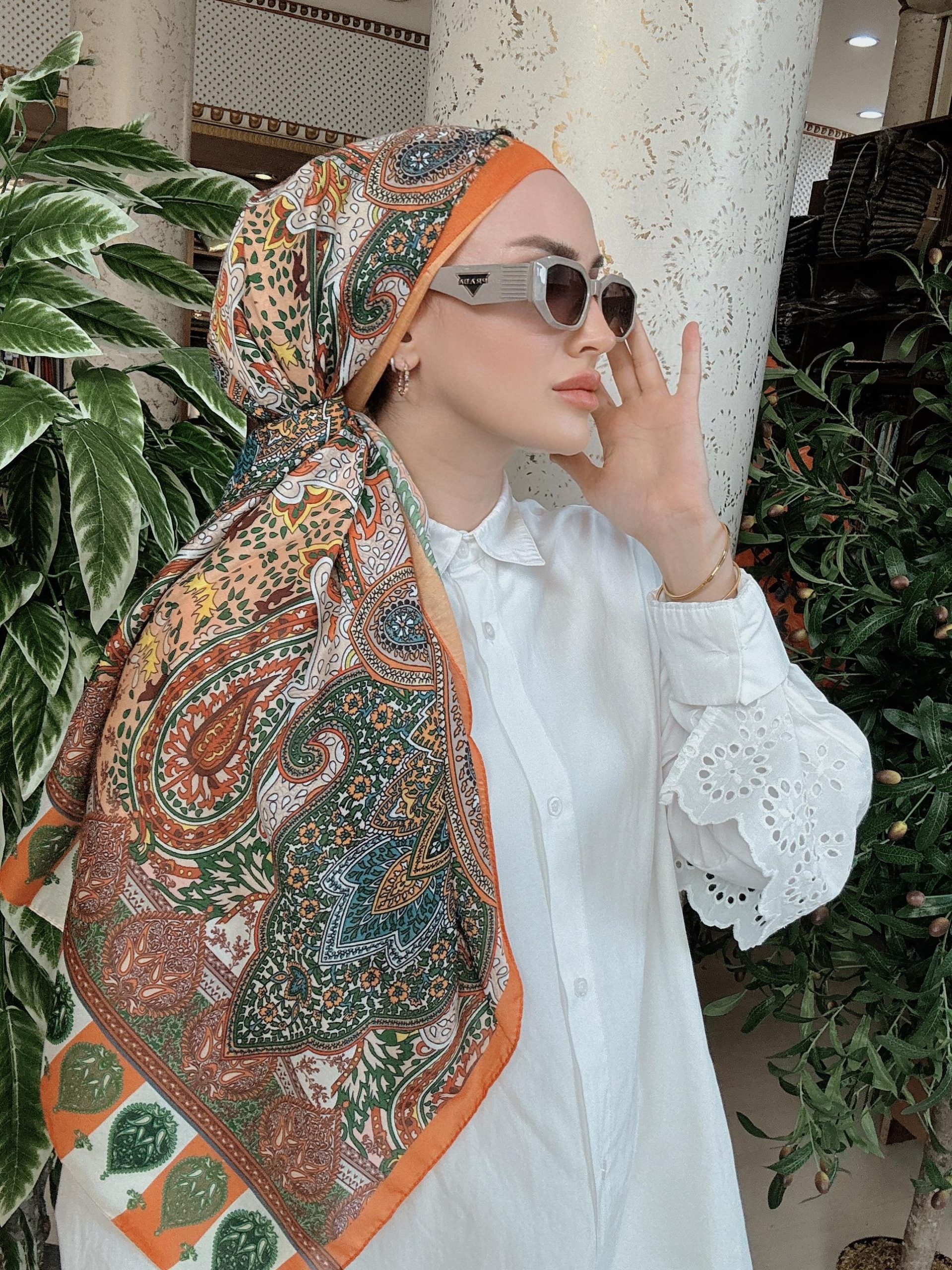 Etnik Etro Desen Pamuk Soft Şal 61534 - Parlament