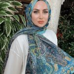 Etnik Etro Desen Pamuk Soft Şal 61534 - TURKUAZ