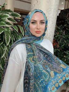 Etnik Etro Desen Pamuk Soft Şal 61534 - TURKUAZ