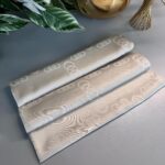 Halka Desen Parlak Jakar Şal - Latte