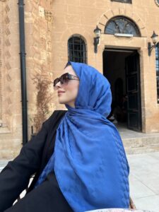 Qoza Desen İpeksi Jakar Şal - Lacivert