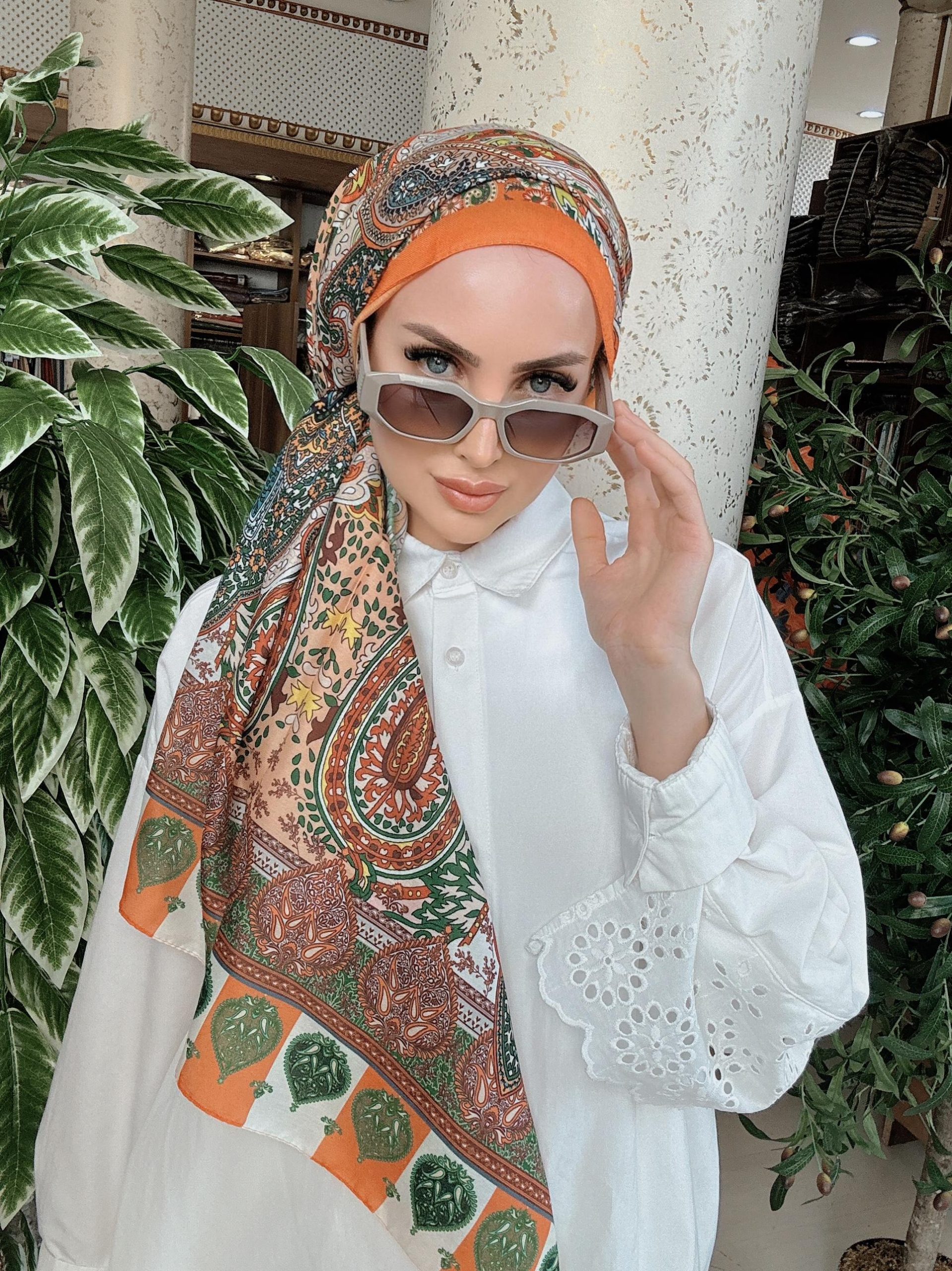 Etnik Etro Desen Pamuk Soft Şal 61534 - Parlament - Görsel 2