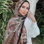 Etnik Etro Desen Pamuk Soft Şal 61534 - Siyah-balkabağı