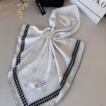 Vakko Kazayağı Desen Pamuk Soft Eşarp 36589 - Ekru