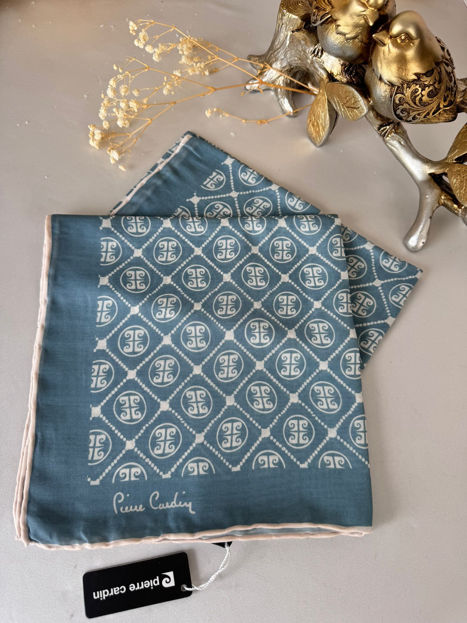 Pier Cardin Kare Desen Pamuk Soft Eşarp 27689 - Mint