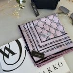 Vakko Monogram Desen Pamuk Soft Eşarp 21510 - Pudra