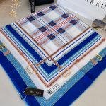 Vakko Ekose Desen Pamuk Soft Eşarp 68190 - Saks