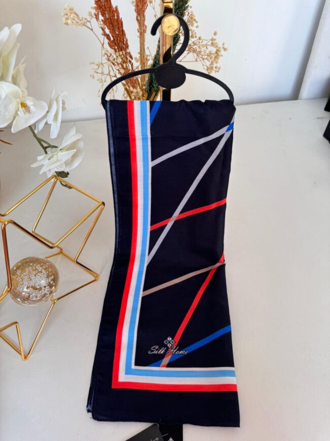 silk home pamuk ipek şal Lacivert turuncu