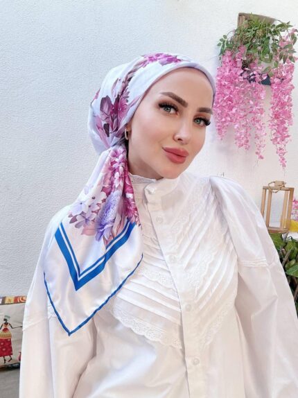 Vakko Çiçek Desen Eşarp - Saks
