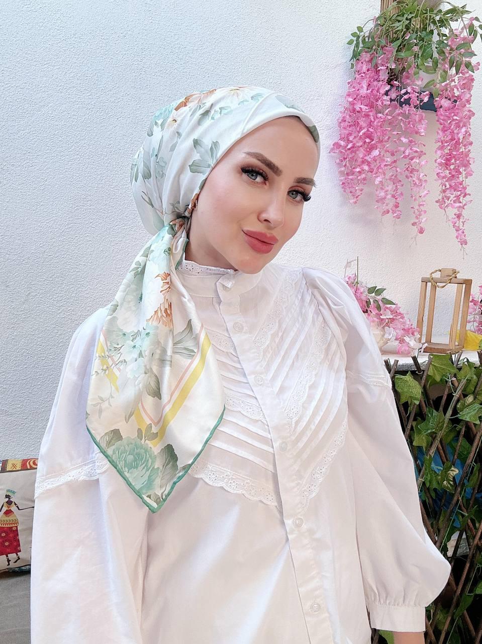 Vakko Çiçek Desen Eşarp - Mint