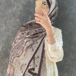 Yeni Sezon İthal Etnik Desen Hint İpeği Şal - Kahverengi