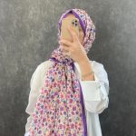 Çiçek Deen Pamuk Soft Şal 424434 - Eflatun