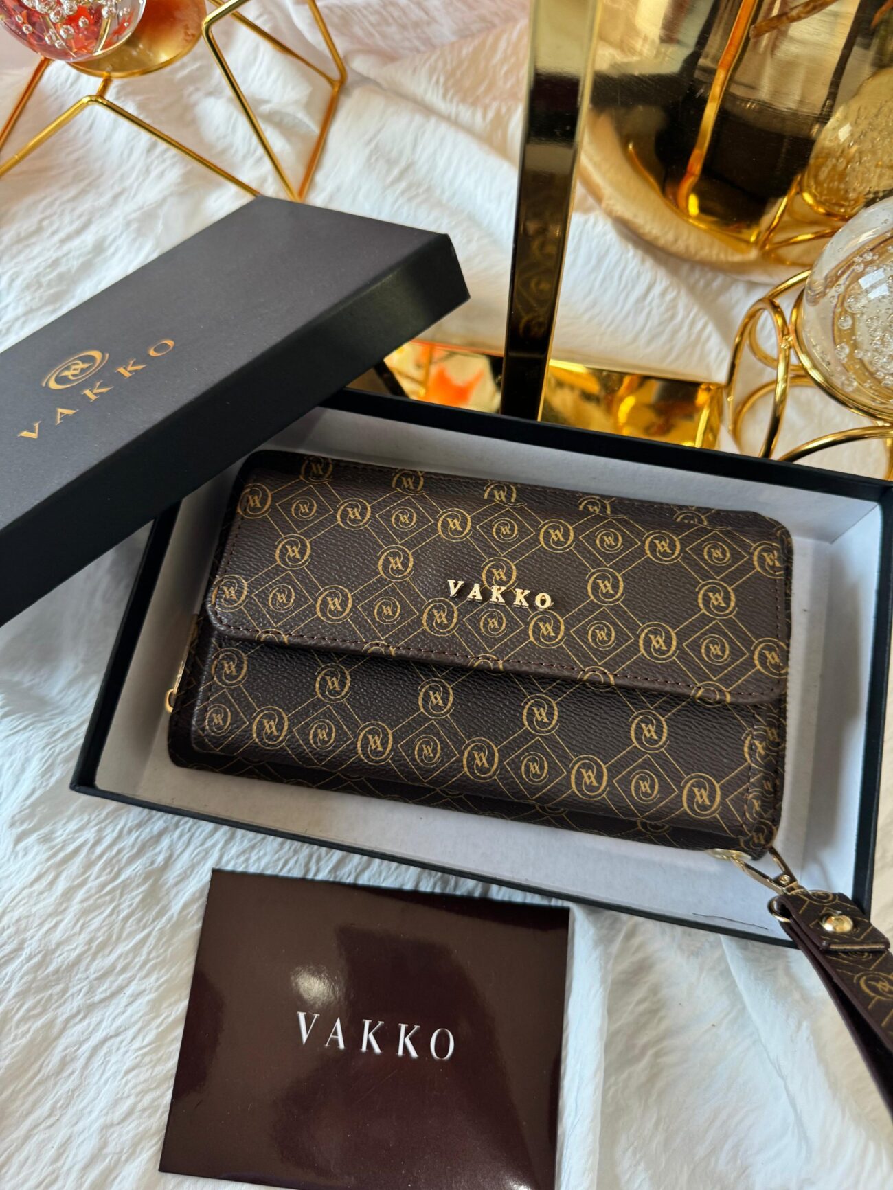 Vakko Önü Cepli Deri Cüzdan - Kahve