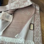 İthal A Kalite Gucci Yun İpek Çİft Taraflı Şal 87452 - Bej