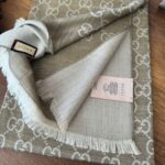 Gucci Yun İpek Çİft Taraflı Şal 87452 - Soft Vizon