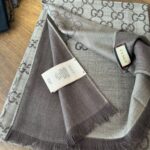 Gucci Yun İpek Çİft Taraflı Şal 87452 - Bej/Kahve