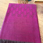 İthal A Kalite Gucci Yun İpek Çİft Taraflı Şal 87452 - Fuşya