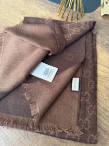 Gucci Yun İpek Çİft Taraflı Şal 87452 - Kahve