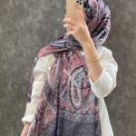 Etro Desen Vual İpek Şal - Gül kurusu