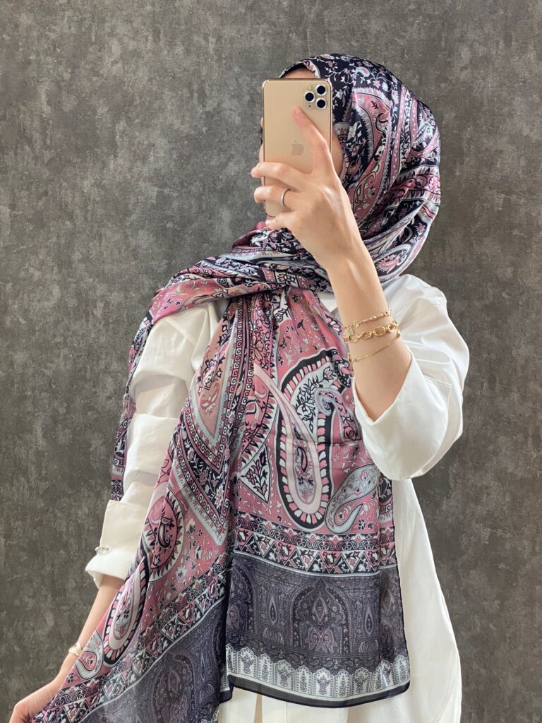 Etro Desen Vual İpek Şal - Gül kurusu