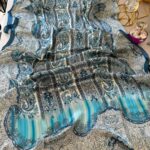 Etro Marka Yeni Sezon İthal Etnik Desen Vual İpek Şal - Petrol