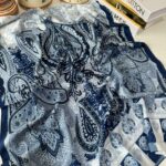 Etnik Etro Desen Pamuk Soft Şal 61534 - Lacivert