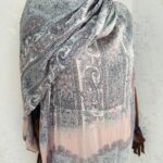 Etro Marka Yeni Sezon İthal Etnik Desen Vual İpek Şal - Pudra