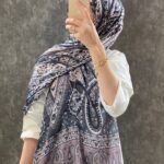 Etro Desen Hint Vual İpek Şal - Füme