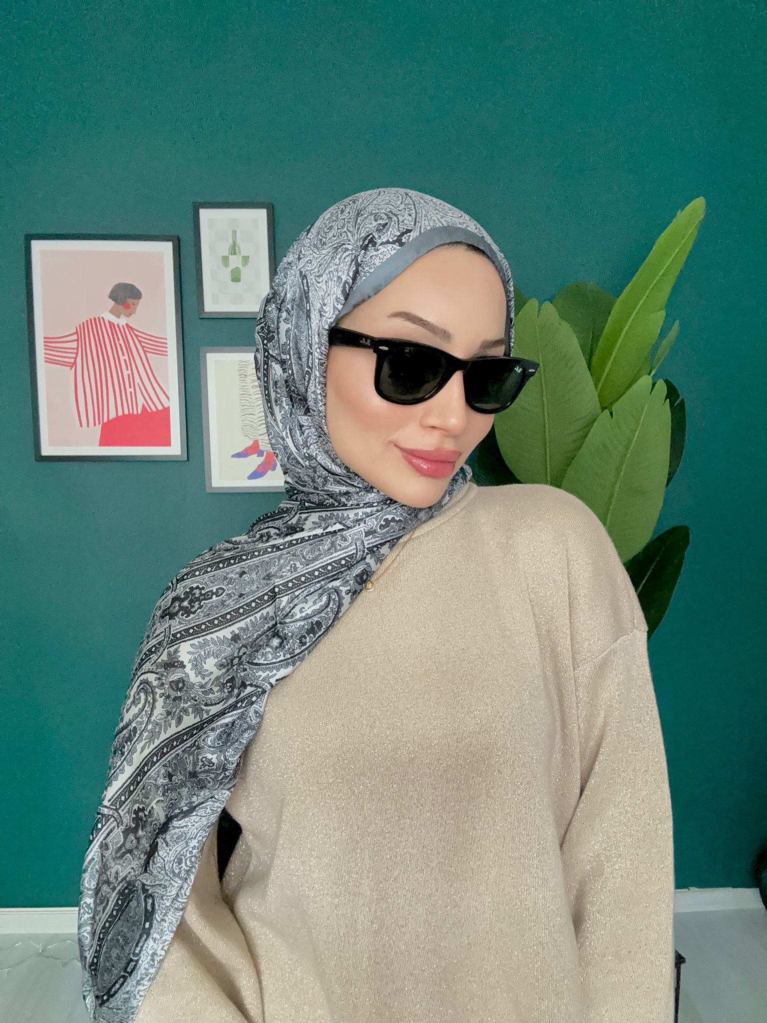 Etro Marka Yeni Sezon İthal Etnik Desen Vual İpek Şal - Antrasit