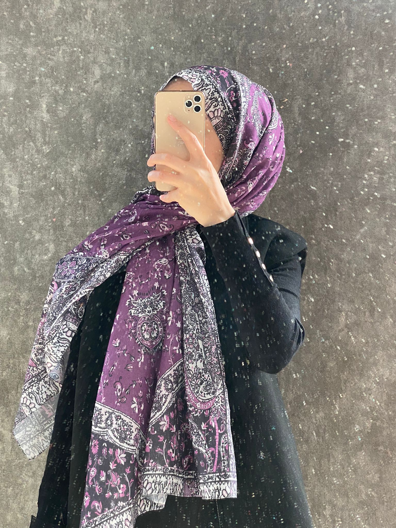 Etro Etnik Desen Pamuk Soft Şal 37631 - Mor - Görsel 2