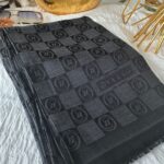 Vakko Çift Taraflı İtalyan Pamuk İpek Şal 96512 – Antrasit