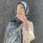 Etro Marka Yeni Sezon İthal Etnik Desen Vual İpek Şal - Lacivert