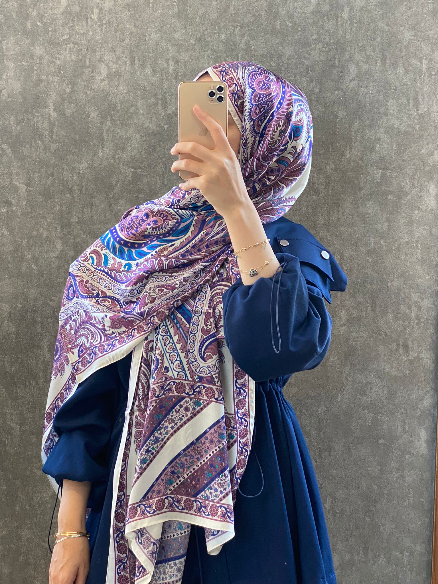 İTHAL ETRO DESEN NEW VUAL İPEK ŞAL 44344 - leylak - Görsel 2