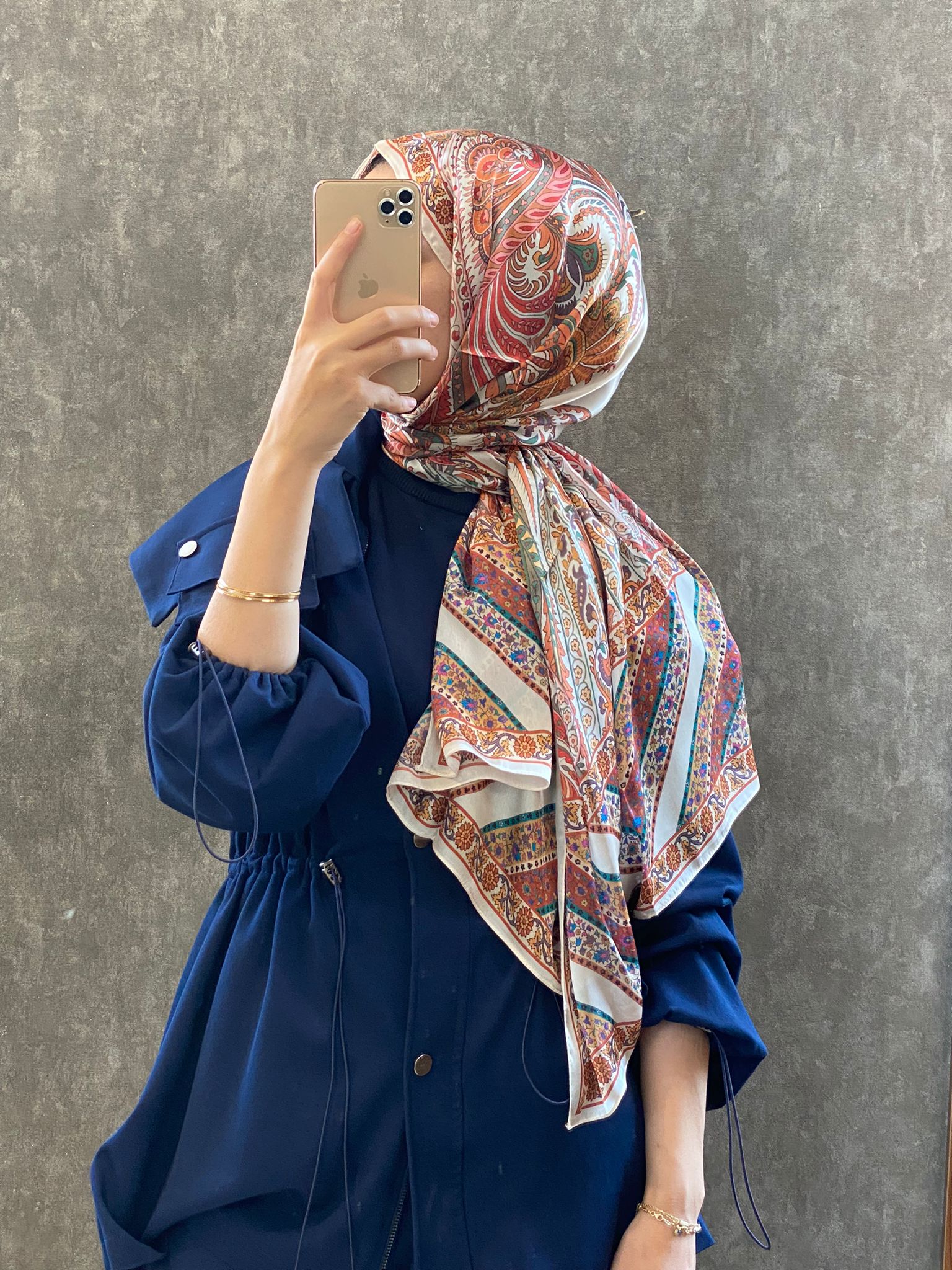 İTHAL ETRO DESEN NEW VUAL İPEK ŞAL 44344 -Altın